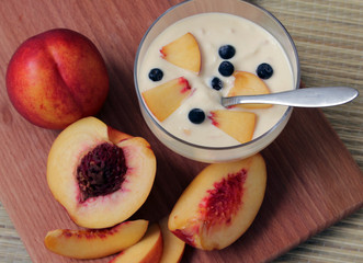 Yogurt with nectarine,Easy diet Breakfast