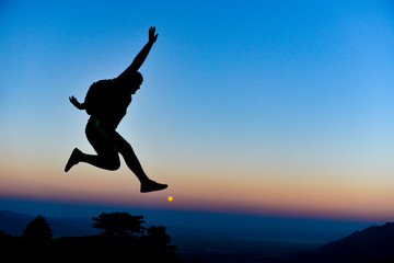 Fototapeta na wymiar creative and energetic man jumping