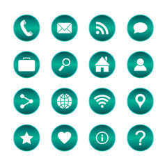 Fototapeta premium Set of popular web icons. Vector circle buttons with basic icons. Isolated background.
