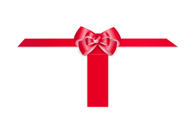 Red gift ribbon with bow