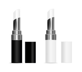 Obraz premium White and black tubes with white lipstick