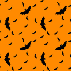Bats Seamless Pattern. Halloween Background