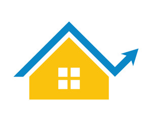 yellow home house residence architecture building icon image vector