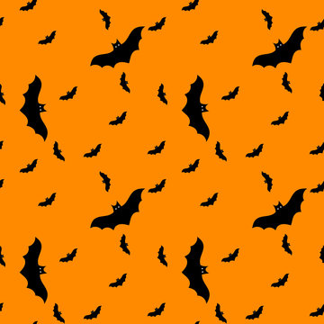 Bats Seamless Pattern. Halloween Background