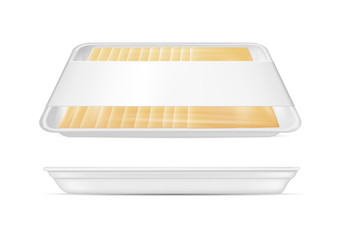 Transparent packaging with cheese slices