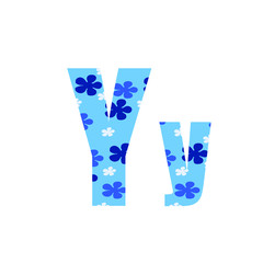 Colorful flowers letter Y logo design template. Stylish vector icon