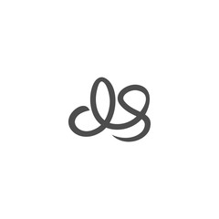 DS D S Initial Sign Logo Vector