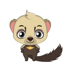 Cute stylized cartoon tayra illustration ( for fun educational purposes, illustrations etc. )