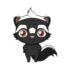 Cute stylized cartoon striped polecat ( zorilla ) illustration ( for fun educational purposes, illustrations etc. )