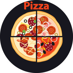 Sliced chunks of pizza