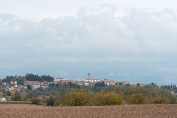 Fototapeta na wymiar Landscape around San Daniele del Friuli. Ham Town.