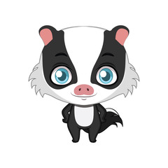 Cute stylized cartoon hog badger illustration ( for fun educational purposes, illustrations etc. )