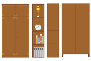 Wardrobe, bookcase, wardrobe with shelves