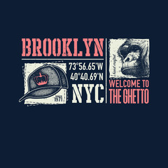 vintage urban typography with gorilla face © RLRRLRLL