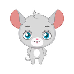 Cute stylized cartoon mouse illustration ( for fun educational purposes, illustrations etc. )