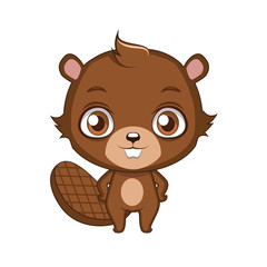 Cute stylized cartoon beaver illustration ( for fun educational purposes, illustrations etc. ) © agnessz