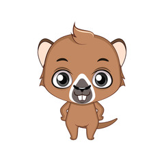 Cute stylized cartoon groundhog illustration ( for fun educational purposes, illustrations etc. )