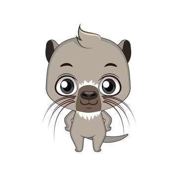 Cute stylized cartoon hutia illustration ( for fun educational purposes, illustrations etc. )