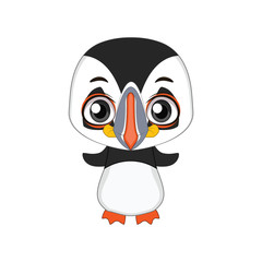 Cute stylized cartoon puffin illustration ( for fun educational purposes, illustrations etc. )