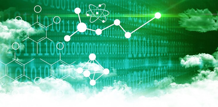 Composite image of illustration of chemical formulas - Powered by Adobe
