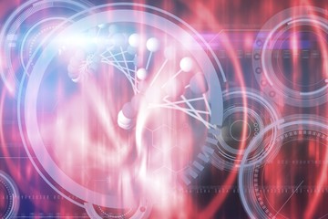 Composite image of image of molecules interface