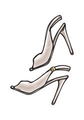 Women s Shoes with Open Toe in Cartoon Art Style