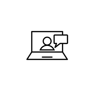 Webinar E-learning Line Black Icon