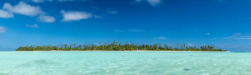 Crédence de cuisine en verre imprimé Plage tropicale Aitutaki Polynésie Cook Island vue paradis tropical