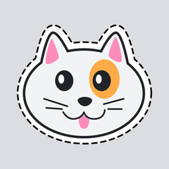 Muzzle of Cat. Cut it out. Icon of Isolated Animal