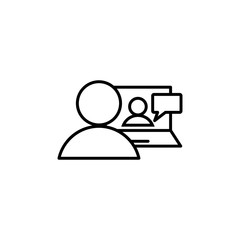 video chat dialog line black icon