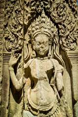 sculptured stone wall