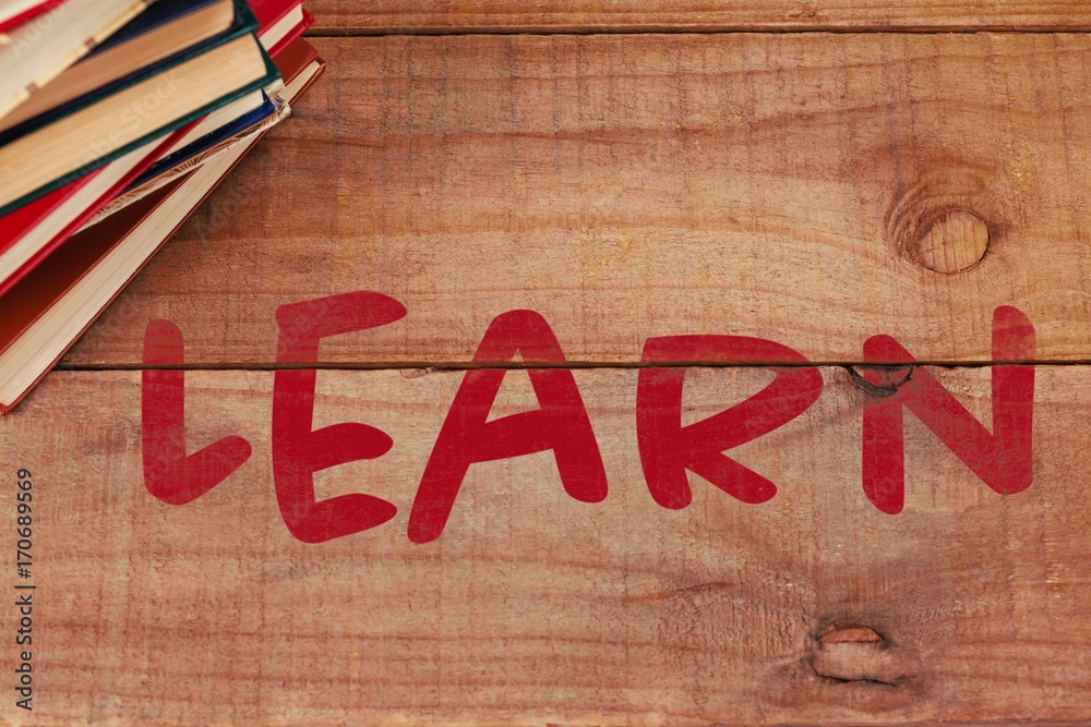 Poster composite image of learn text on white background