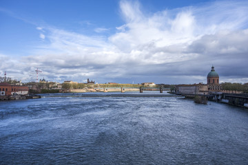 panoramic view to skyline of Toulouse