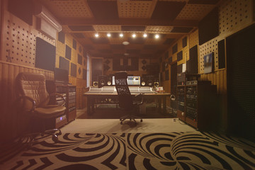 Interior of recording studio - obrazy, fototapety, plakaty