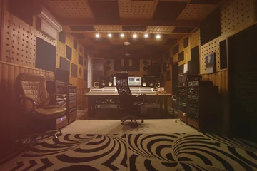 Tuinposter Interior of recording studio © litts