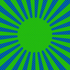 Comics rays, vector. Blue and green