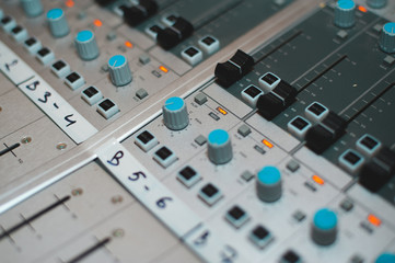Sound recording studio, mixing desk