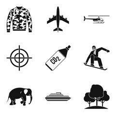 Overalls icons set, simple style