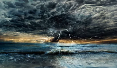 Fototapeten Thunderstorm over the sea © Vyacheslav