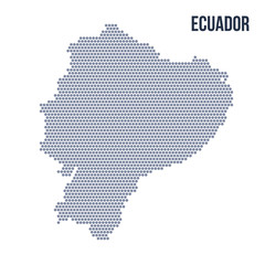 Vector hexagon map of Ecuador isolated on white background