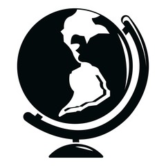 Globe icon, simple black style