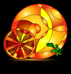 Obrazy na Szkle  abstrakcyjny kolorowy obraz pomarańczy
