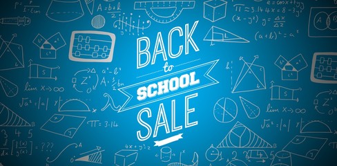 Composite image of back to school sale message