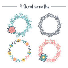 Vector collection of wreaths