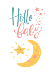 Hand-drawn fairy vector card