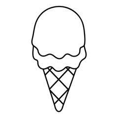 Strawberry ice cream icon, outline line style