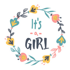 Cute baby lettering illustration