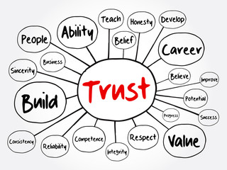TRUST mind map flowchart, business concept for presentations and reports