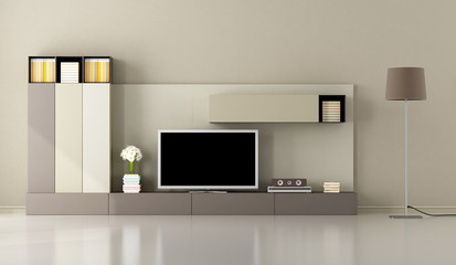 Modern living room with tv unit
