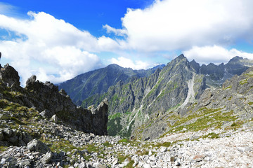 slopes  and peaks of mountains